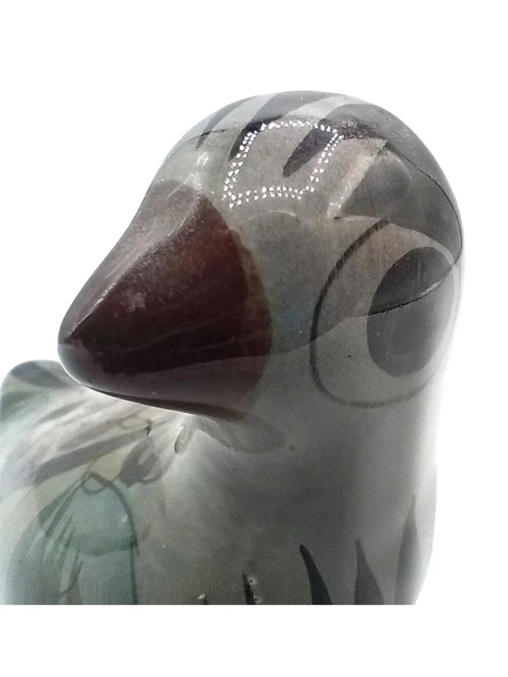 Mexican Pottery Bird Vintage Figurine Hand Painted Tonala Style Floral 6